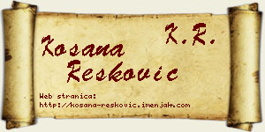 Kosana Resković vizit kartica